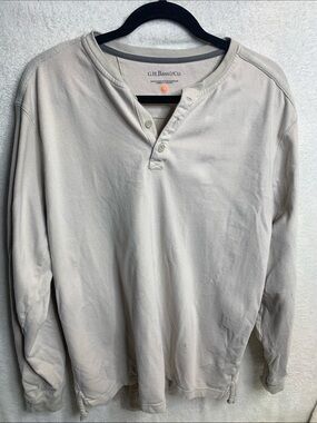 G.H. Bass & Co. Men's Light Cream Long-Sleeve Henley